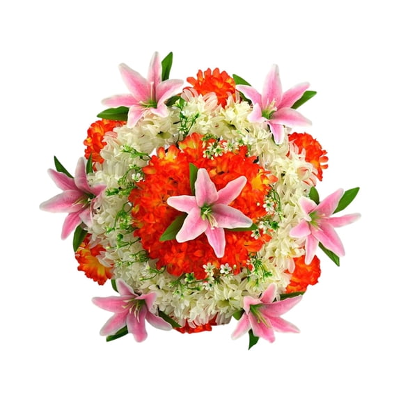Eternal Artificial Flower | Oimcto Artificial Flower Wreath for Cemetery Memorial, Memorial Sympathy Decoration, Outdoor Weather Design, Anti-UV Outdoor - 1 Wreath - A