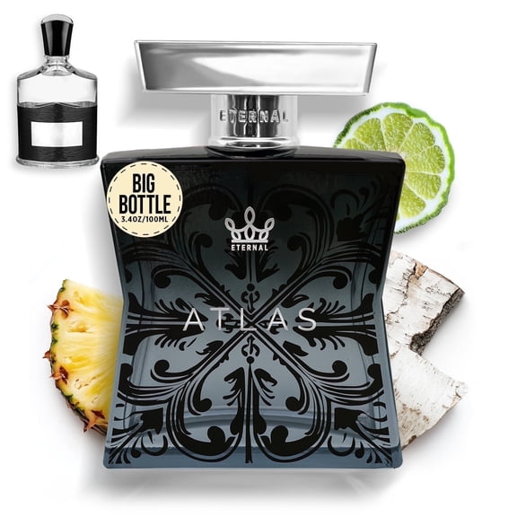 Eternal Fragrance ATLAS, Clean Woods, Fresh Citrus Eau de Parfum, Inspired by Aventus Cologne for Men, 3.4 oz (100ml) Spray