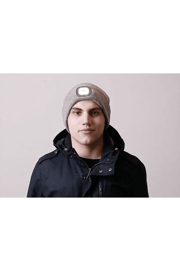 Beanie with USB Rechargeable Light Unisex , Gray