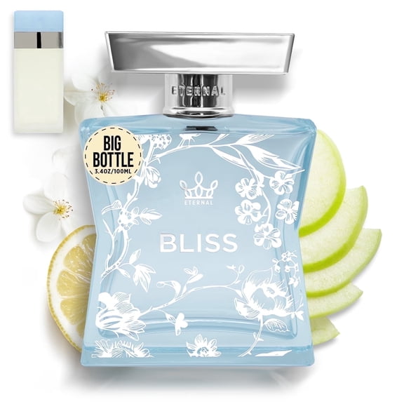 Eternal Fragrance BLISS, Apple Citrus, Fresh Florals Eau de Parfum, Inspired by Light Blue Perfume for Women, 3.4 oz (100ml) Spray
