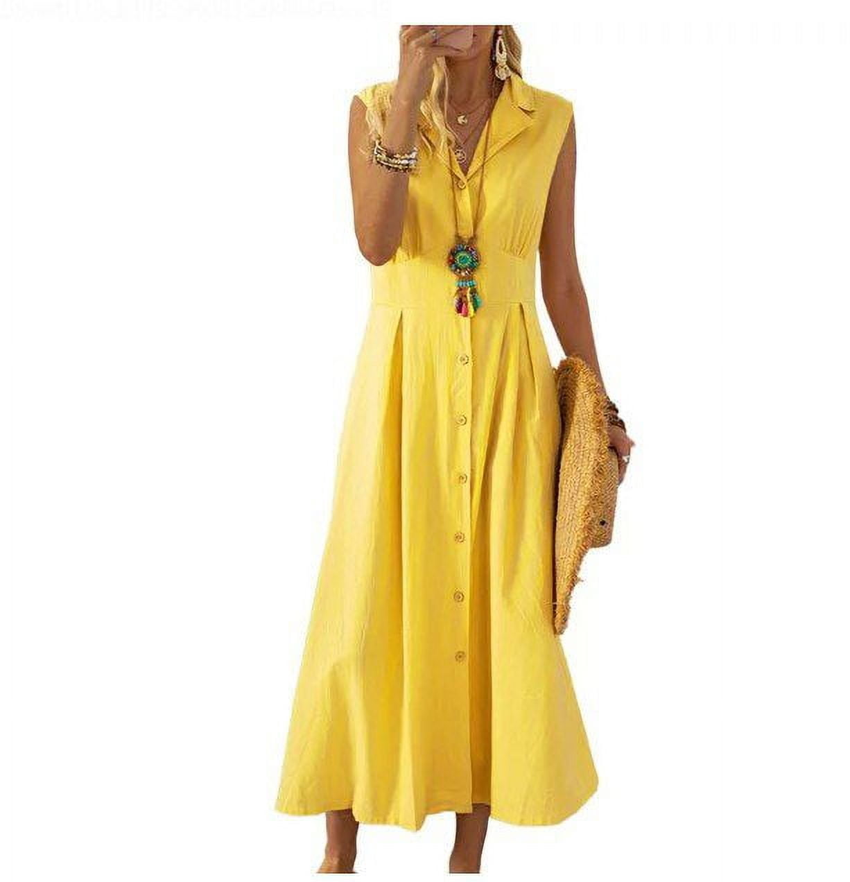 Eternal Blue Love Summer Dresses for Women Loose Cotton Turn-Down Top Shirt  Dress Ladies Knee Midi Sundress Maxi Dresses - Walmart.com