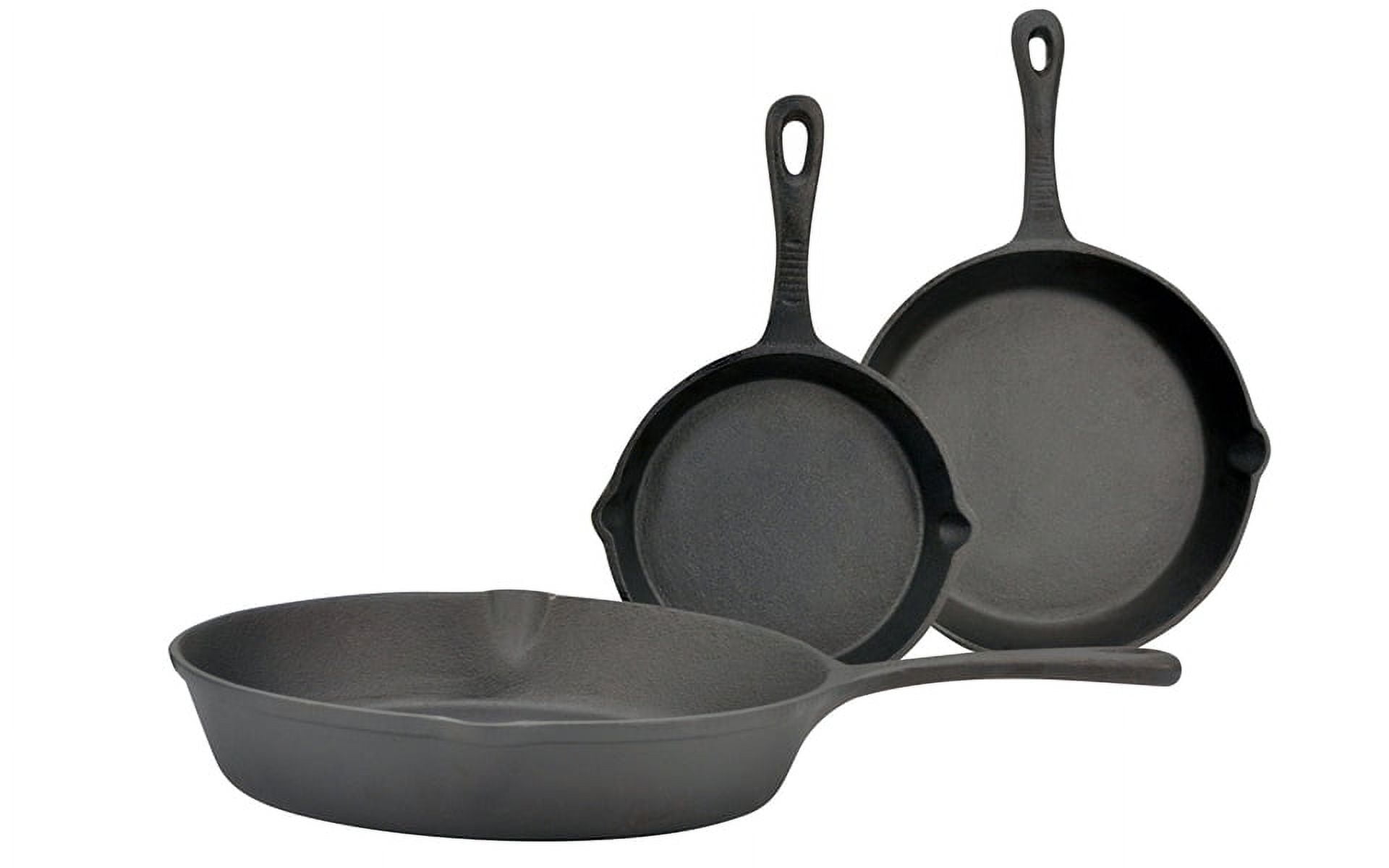 iMounTEK 3-Piece Pre-Seasoned Non-Stick BPA Free Cast Iron Pans, Cast Iron  Cookware for Grill, Oven, Electric & Gas Burner Stovetop, & Campfire, Cast