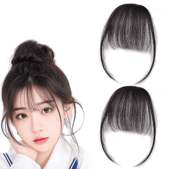 Eternal Clip-On Bangs Real Hair, Eternal Clip-On Bangs, Flequillos De Cabello Natural Con Clip, Wispy Air Bangs Fringe for Women Daily Wear,Seamless,Light,Natural Stays Place (2PCS-E)
