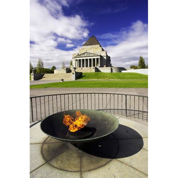 Eternal Flame Shrine of Rememberance Melbourne Victoria Australia Canvas Art - David Wall DanitaDelimont (17 x 26)