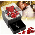 thumbnail image 1 of Eternal Flower Jewelry Box Preserved Flowers Jewelry Box with Necklace for Valentines Day Mothers Day Anniversary Day (Red), 1 of 13