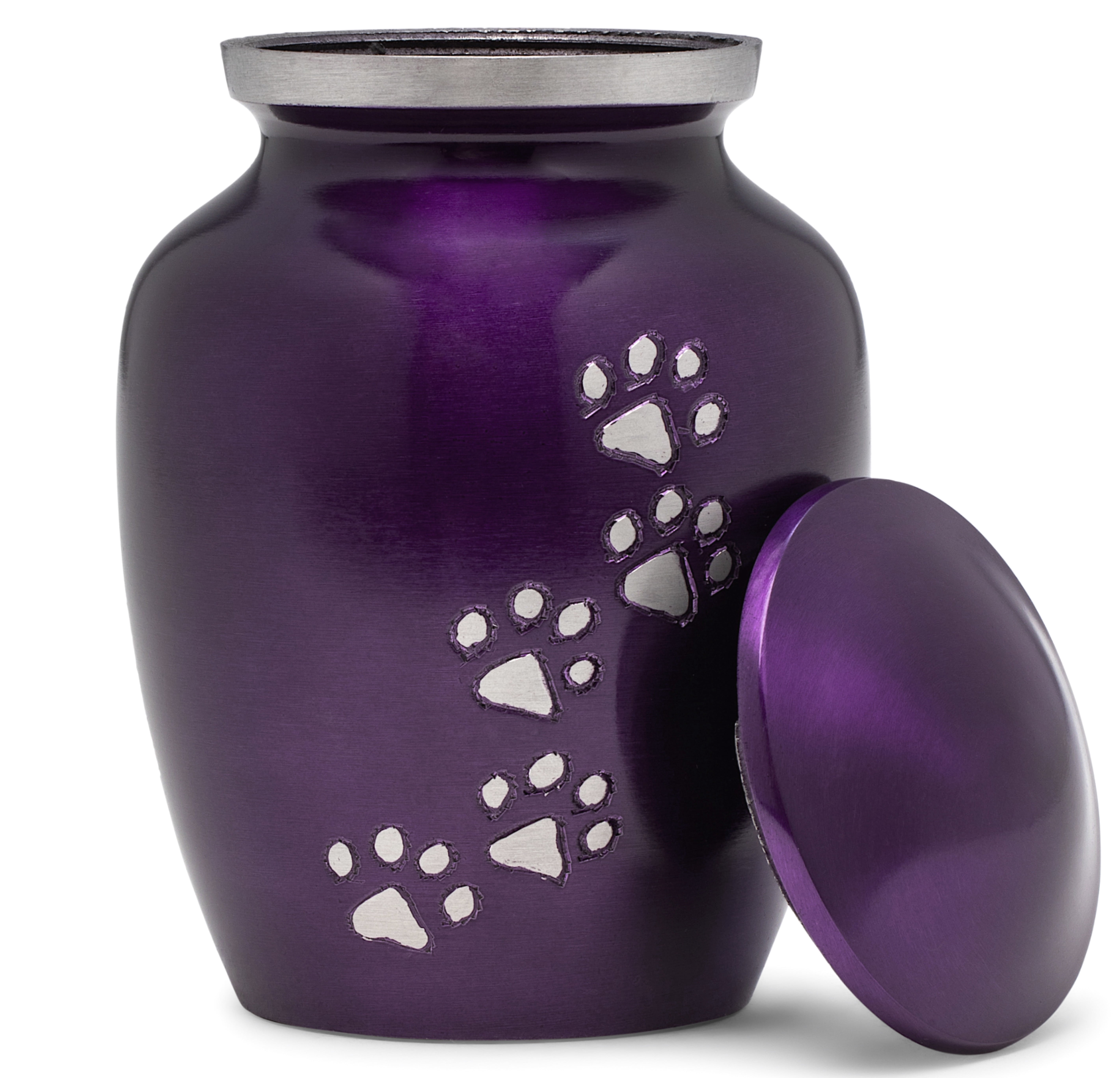 Eternal Harmony Cremation Urn for Animal Ashes | Funeral Urn Carefully Handcrafted with Elegant Finishes to Honor and Remember Your Pet | Dogs and Cats Urn with Beautiful Velvet Bag (Purple, Medium)