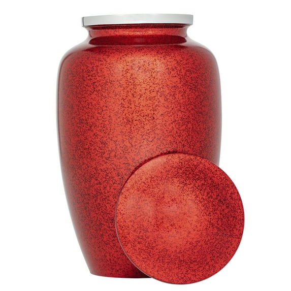 Eternal Harmony Cremation Urn for Human Ashes | Memorial Urn Carefully Handcrafted with Elegant Finishes to Honor Your Loved One | Elegant and Affordable Urn Large Size with Velvet Bag (Red)