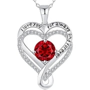 Eternal Heart Double-Layered Heart Necklace for Women with Birthstone Pendant, Collarbone Chain - Ideal Valentines Day Gift & Jewelry