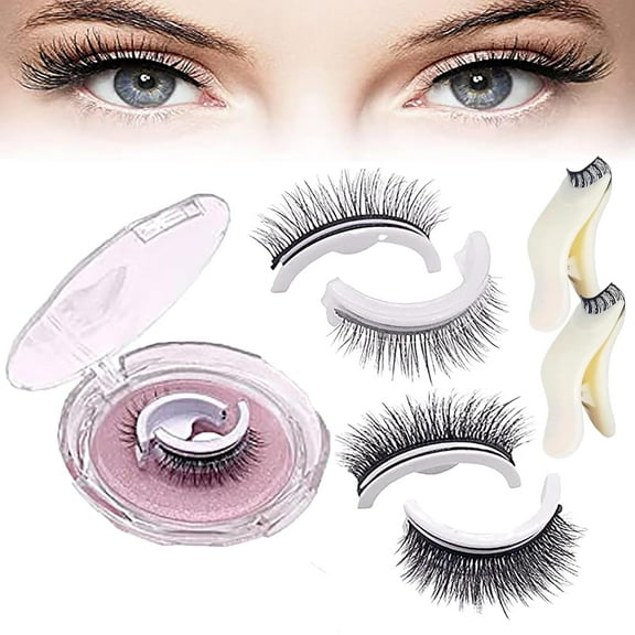 Eternal Joy Eyelashes,Eternal Joy Mart Eyelashes, 2025 Reusable Adhesive Eyelashes, Hardpointing Magnetic Short Lash Strips Natural Look, No Glue or Liner Needed Wispy 3D Fluffy with Clamp (Style2)
