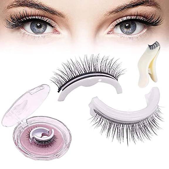Eternal Joy Eyelashes,Eternal Joy Mart Eyelashes, 2025 Reusable Adhesive Eyelashes, Hardpointing Magnetic Short Lash Strips Natural Look, No Glue or Liner Needed Wispy 3D Fluffy with Clamp (Natural)