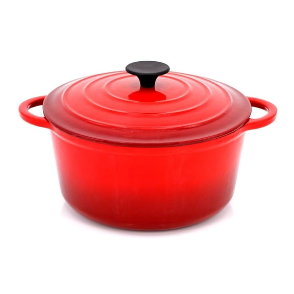 Eternal Kitchen Ideas Enameled Cast Iron Dutch Oven with Lid 3 Quart, Red