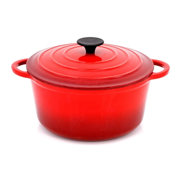Eternal Kitchen Ideas Enameled Cast Iron Dutch Oven with Lid 3 Quart, Red
