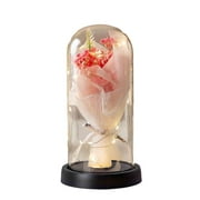Eternal LED Luminous Gypsophila Bouquet in Glass Cover - Valentine's Day, Mother's Day, Birthday Gifts for Her, Women, Wife, Romantic Night Light Decor for Home & Wedding