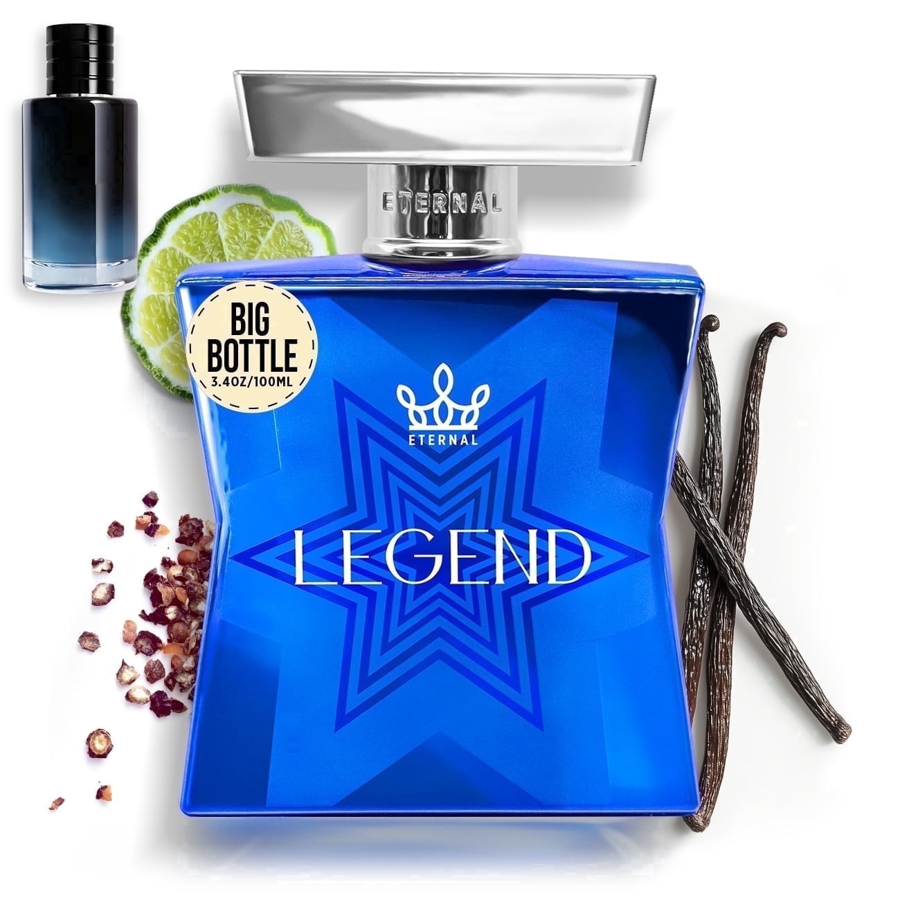 Eternal Fragrance LEGEND, Fresh Clean Citrus, Spicy Woody Eau de Parfum, Inspired by Sauvage Cologne for Men, 3.4 oz (100ml) Spray