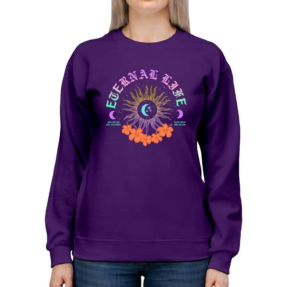 Eternal Life Ethereal Sun Moon Sweatshirt Women -Image by Shutterstock, Female 3X-Large