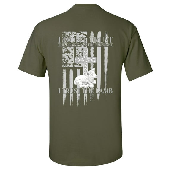 Eternal Life Series Trust The Lamb Unisex Short Sleeve T-shirt-Military-Small
