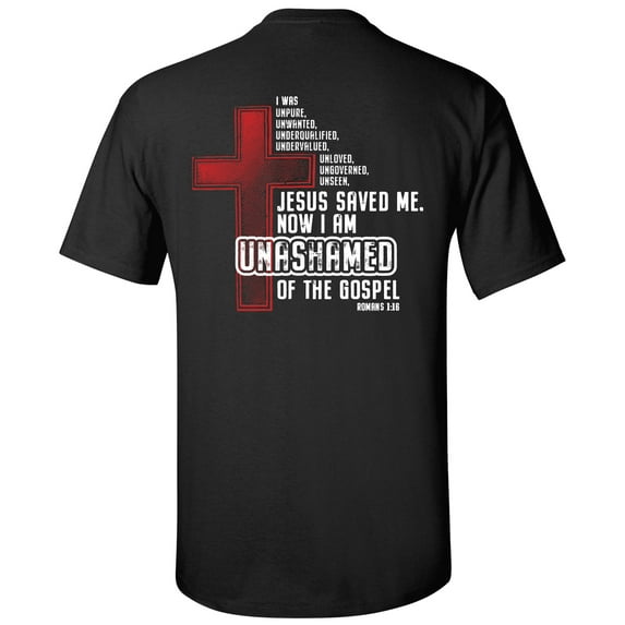 Eternal Life Series Unashamed Of The Gospel Unisex Short Sleeve T-shirt-Black-Small