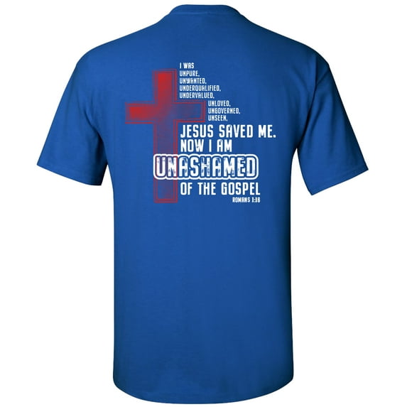 Eternal Life Series Unashamed Of The Gospel Unisex Short Sleeve T-shirt-Royal-Medium