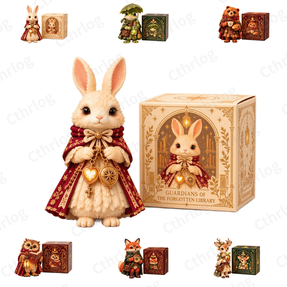 Eternal Light Wizard Creature Resin Figurine with Light Up Details, Library Animal Statue, Fantasy Bookshelf Ornament, Bedroom Decor & Fall Home Decor Gift-D