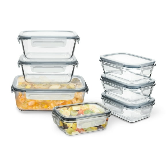 Eternal Living Glass Storage Containers with Airtight Lids 14 Pcs
