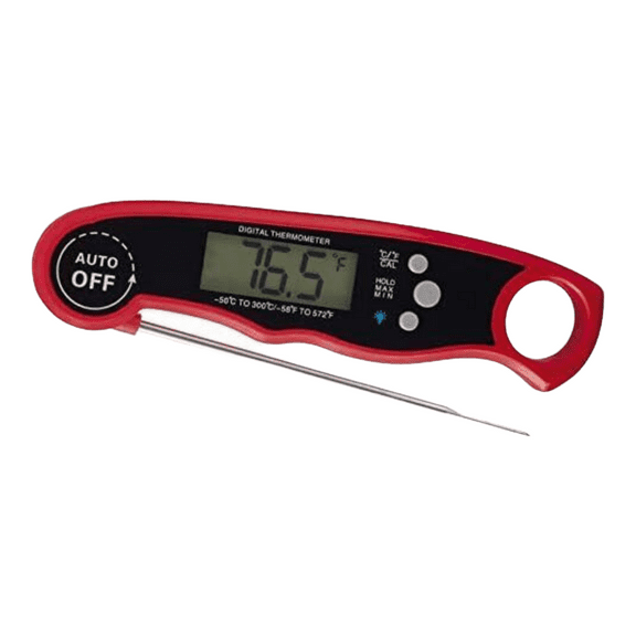 Eternal Living - Digital Meat Thermometer Waterproof Instant-Read Cooking Thermometer - Black and Red
