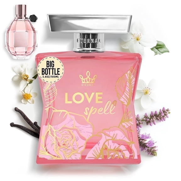 Eternal Fragrance LOVE SPELL, Velvety Sweet Floral Eau de Parfum, Inspired by FlowerBomb Perfume for Women, 3.4 oz (100ml) Spray