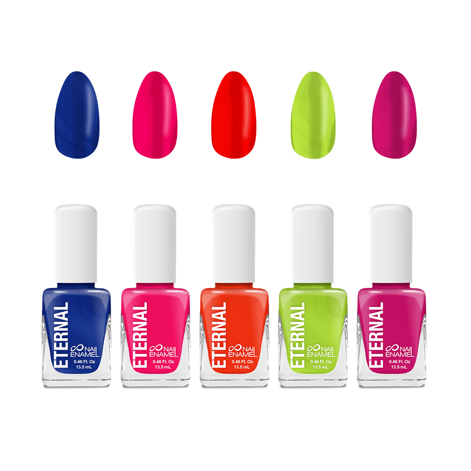 Eternal Neon Nail Polish Set for Women (RAINBOW DAYS) - Nail Polish Set for Girls - Lasting & Quick Dry Finger nail Polish Kit for Home DIY Mani Pedi - Made in USA, 13.5mL (Set of 5)