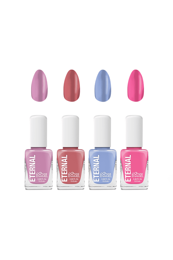 Pastel Nail Polish Set for Women (TEA TIME) - Nail Polish Set for Girls - Lasting & Quick Dry Non Toxic Nail Polish Kit for Home DIY Manicure & Pedicure - Made in USA, 13.5mL (Set of 4)
