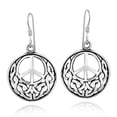 thumbnail image 1 of Eternal Peace with Celtic Knots Sterling Silver Dangle Earrings, 1 of 5