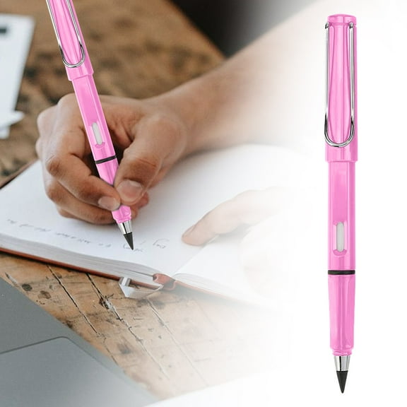 Eternal Pencil No Sharpening Needed, Break Resistant Infinite Writing Tool With Metal Tip, Reusable Never Sharpen Pencil For Office Home, Pink