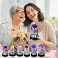 thumbnail image 1 of Eternal Preserved Rose Flower Gift | Multicolor Light Up Glass Dome Bouquet | Handmade LED Eternal Rose Decoration | Romantic Forever Flower Centerpiece | 1 Pack | 5.91 x 3.35 in, 1 of 6