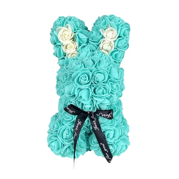 Eternal Rose Bunny Plush Simulation Flower Rabbit with Foam Body for Cuddling Valentine's Day and Birthday Gift Idea Decorative Companion for Home and Office Romantic Keepsake for Loved Ones