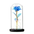 thumbnail image 1 of Eternal Rose Under Glass Dome with Lights & Durable Base, Valentine's Day Rose Gift for Women,Wife,Mom,Grandmother Unique Birthday, Mother's Day Gift Idea(Batteries Not Included)(Blue,4.3x4.3x8.6"), 1 of 9