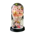 thumbnail image 1 of Eternal Rose Night Light - Glass Dome Soap Flower Bouquet with LED Base, Romantic Birthday Gift for Girlfriend with Customizable Message, 1 of 3