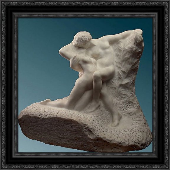 Eternal Spring 20x21 Black Ornate Wood Framed Canvas Art by Rodin, Auguste