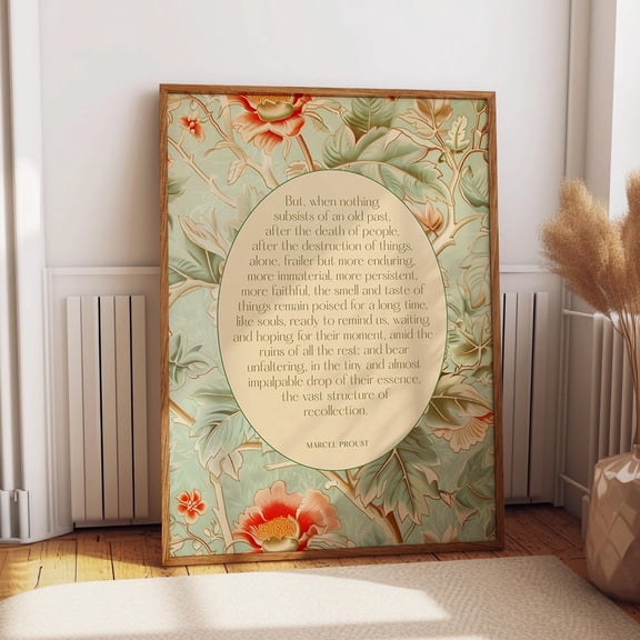Eternal Spring Literary Wall Art - Marcel Proust Quote Floral Art Poster - Botanical Flower Art Inspirational Decor Wall Art, Modern Wall Decor, 8x12 UNFRAMED