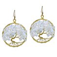 thumbnail image 1 of Eternal Tree of Life Moonstone Branch Brass Dangle Earrings, 1 of 6