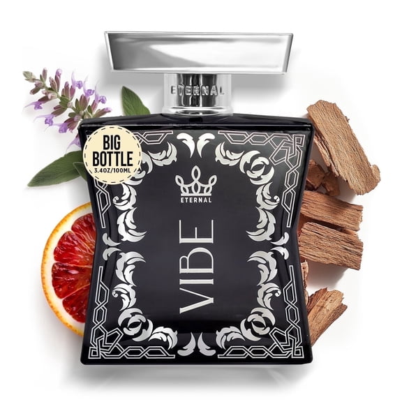 Eternal Fragrance VIBE, Fresh Citrus, Spicy Woody Eau de Parfum, Eternal Fragrance Original Cologne for Men, 3.4 oz (100ml) Spray