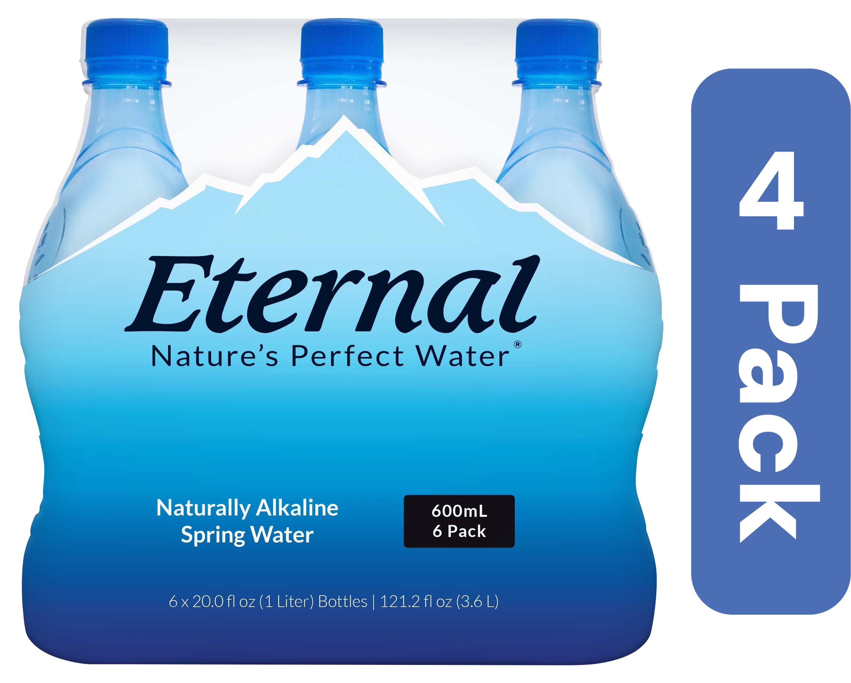(Pack Of 4) Eternal Water Naturally Alkaline 6 Pack 600 Ml
