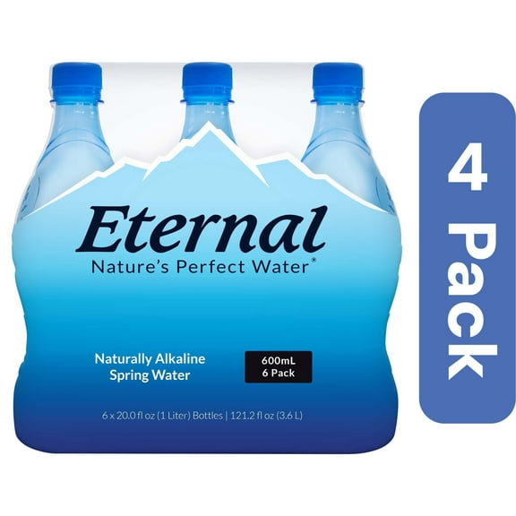 Eternal Water Naturally Alkaline 6 Pack 600 ml (Pack Of 4)