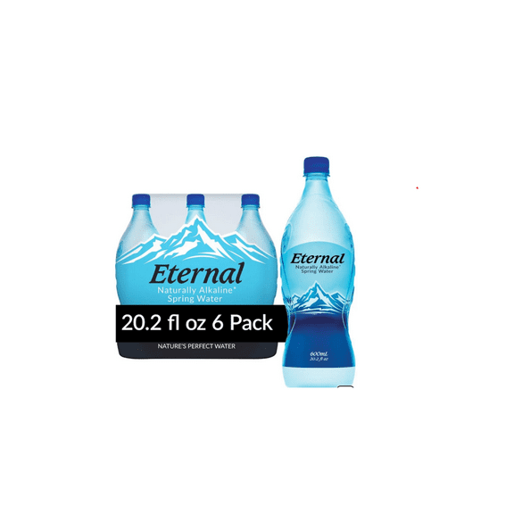 Eternal Water Naturally Alkaline Spring Water, 20.2 fl oz Bottles, 6 Pack