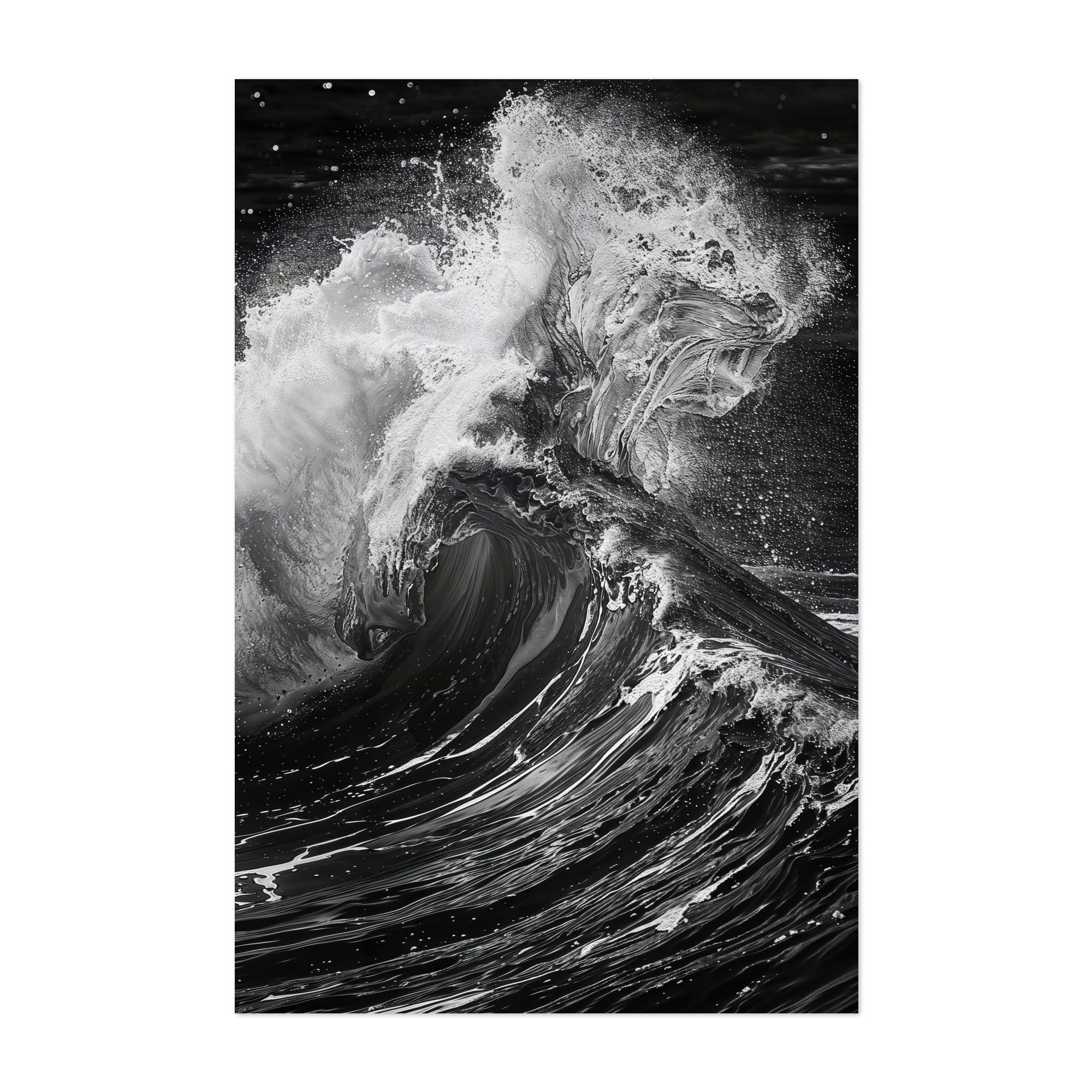 Eternal Wave - Photography Waves Ocean Black and White Abstract ...
