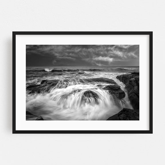 Eternal Waves - San Diego California Photography Black Framed Wall Art Print 24 x 36 inches
