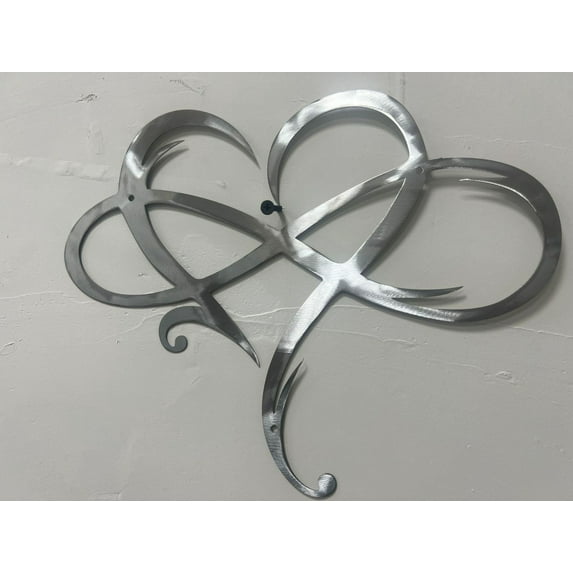 Eternal Wrought Iron Decoration Indoor Ornaments Metal Wall Decoration Infinitys Heart-Steel Wall Decor Metal Wall Art (25*30cm)