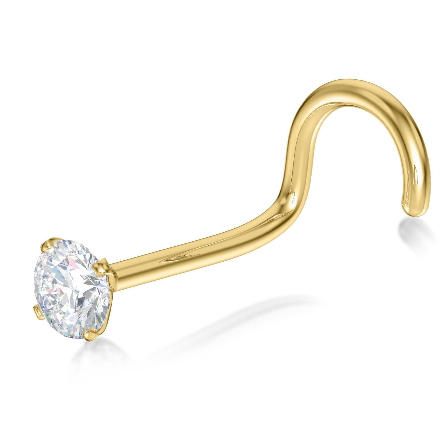 EternalDia Real Diamond Nose Stud With Twist Back 14K Gold Nose Stud in — free download