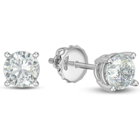 Eternaldia IGI Certified Lab Grown Diamond Solitaire Stud Earrings With 14k Gold/Diamond Stud Earrings for Women With Screw back post/Diamond Color-F, Clarity VS1-VS2 (White Gold 0.50Ct)