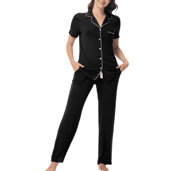 Eternatastic Women Pajama Set Button Down Short Sleeve Sleepwear Night Wear Soft Modal Pj Lounge Sets