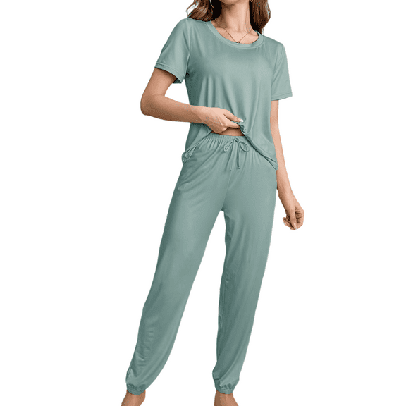 Eternatastic Women's 2 Piece Pajama Sets Soft Short Sleeve Sleepwear Pajamas Ladies Lounge Sets