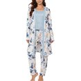 thumbnail image 1 of Eternatastic Women's 3 Piece Knit Lounge Set Pajama Long Sleeve Cardigan Sleeveless Top Pants Sweatsuit Pjs Sets, 1 of 8