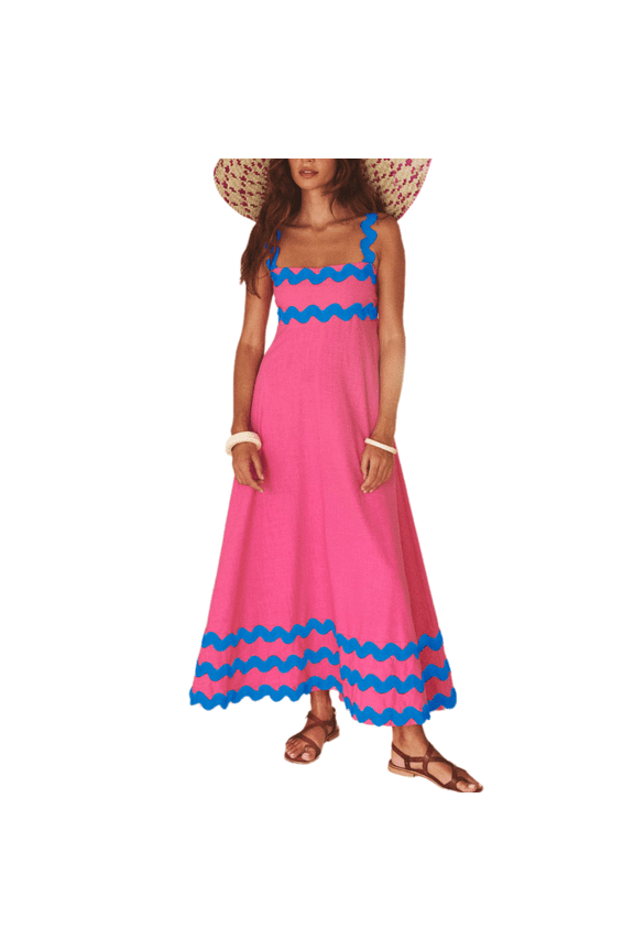 Women's Boho Floral Print Long Maxi Dress Flowy Going Out Slip Sun Dress Beach Vacation Party Dress
